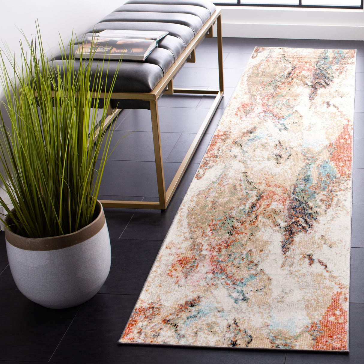 Safavieh Phoenix Phx504A Ivory/Gold Rust Rug.