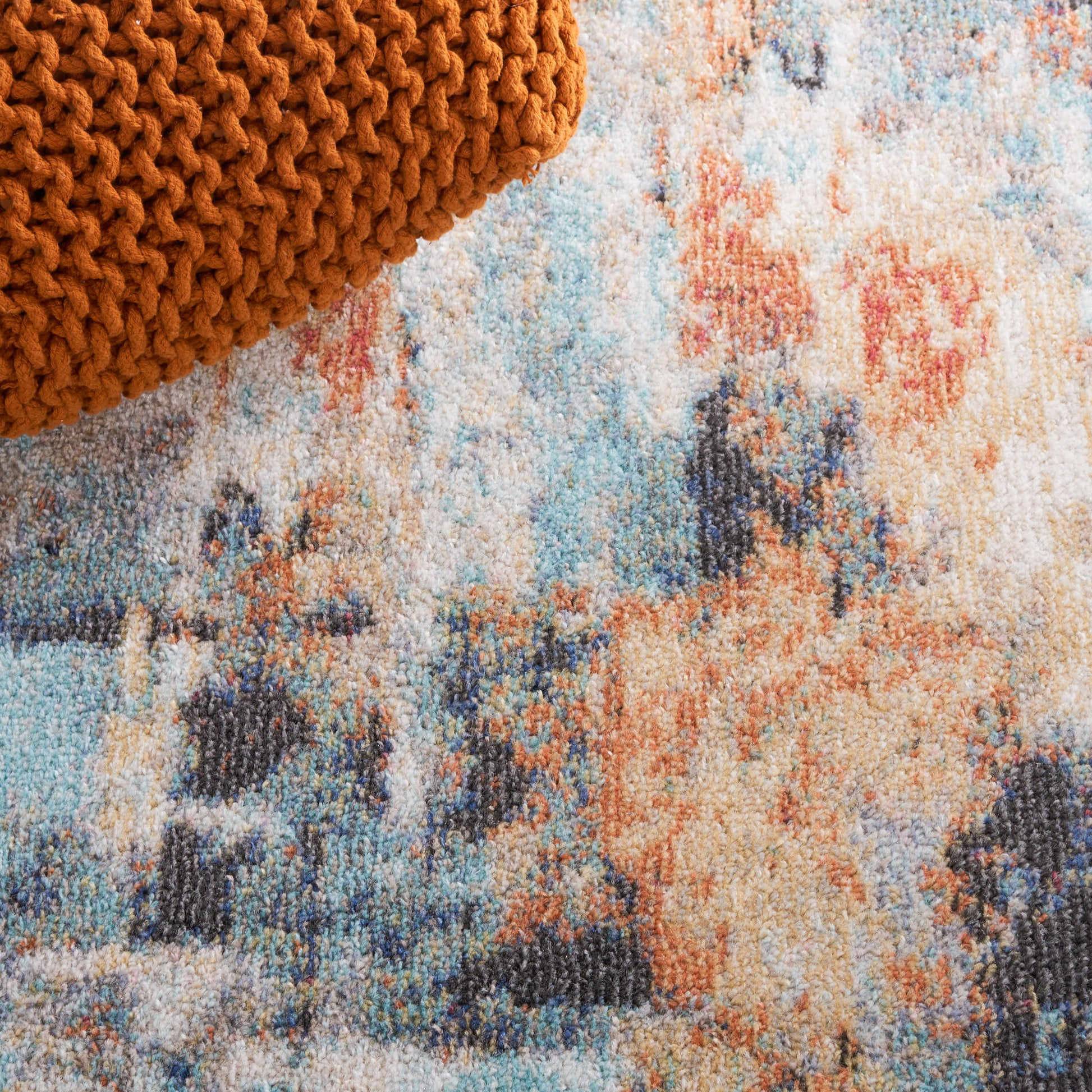 Safavieh Phoenix Phx510J Aqua/Gold Rust Area Rug