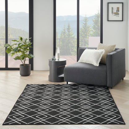 Nourison Modern Lines Mol01 Black Area Rug