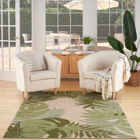 Nourison Aloha Alh40 Ivory Green Area Rug