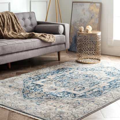 Nuloom Harriet Vintage Medallion Khmc04F Gray Area Rug