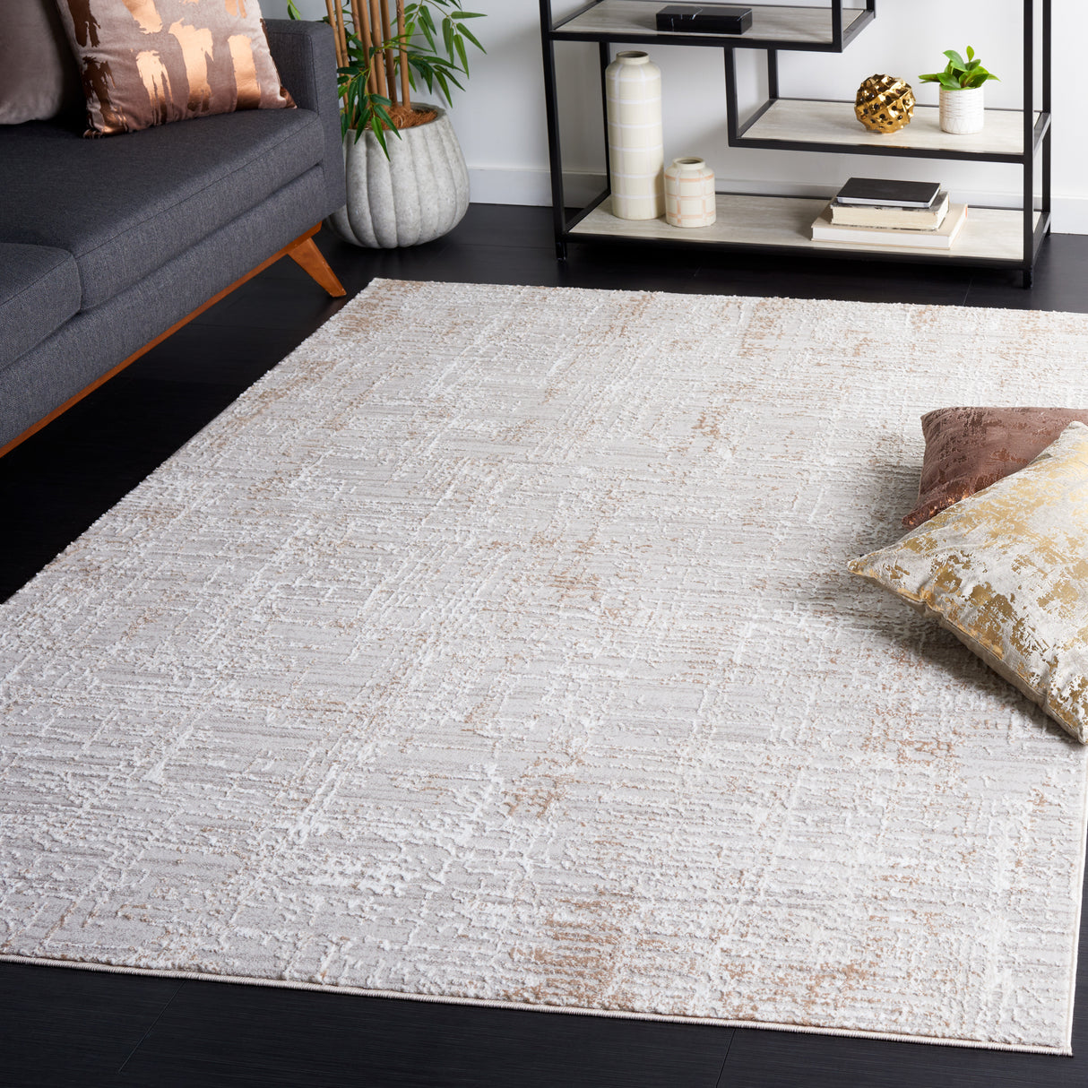 Safavieh Parker Prk100D Taupe/Grey Gold Rug.