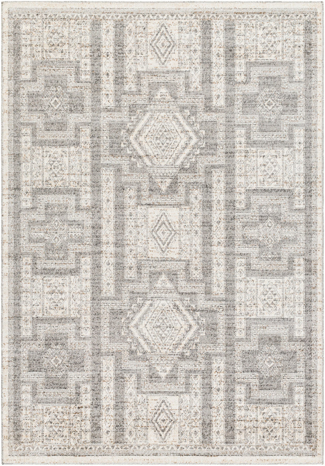 Surya Positano Psn-2316 Light Grey, Ash, Sterling Grey, Metallic - Silver, Pewter Rug.