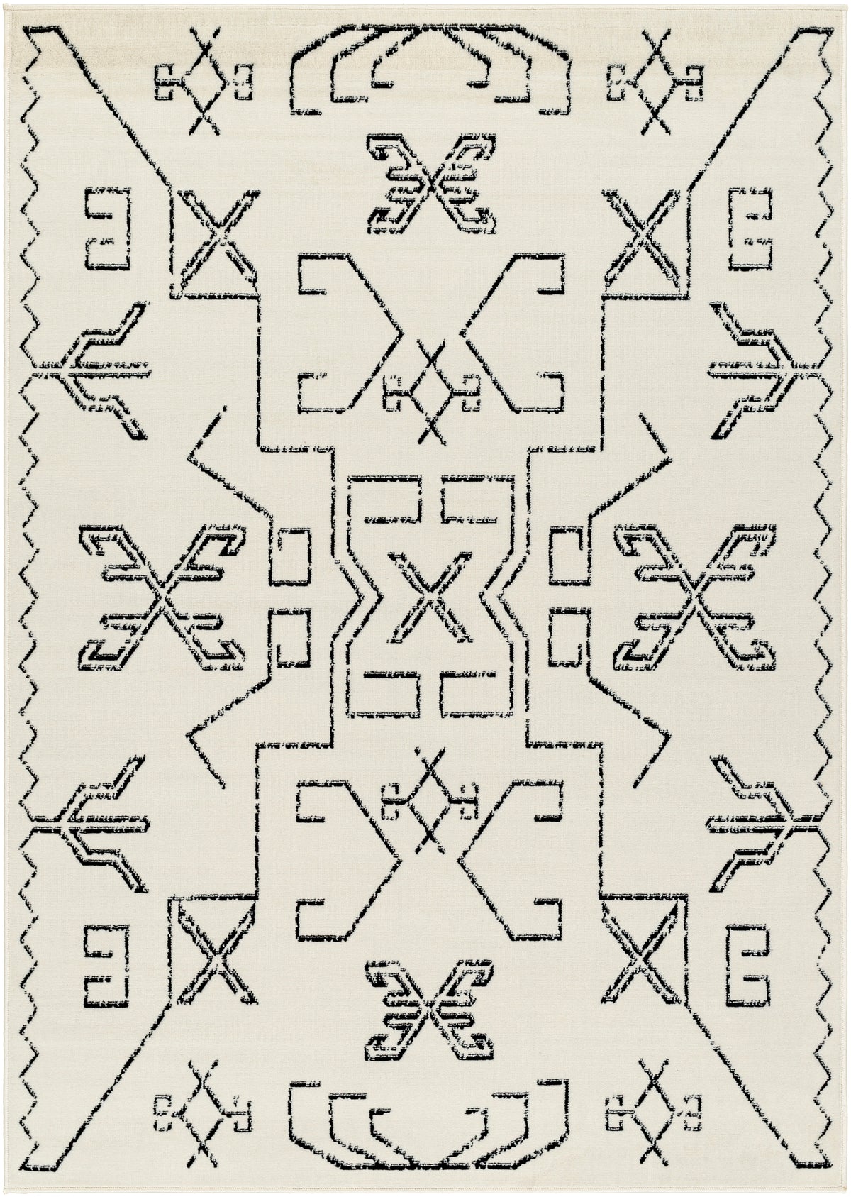 Surya Pisa Pss-2362 Light Gray, Black Rug.