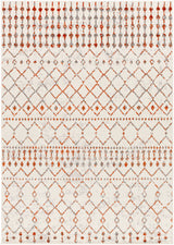 Surya Pisa Pss-2368 Light Gray, Charcoal, Medium Gray, Burnt Orange Rug.