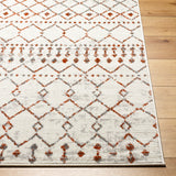 Surya Pisa Pss-2368 Light Gray, Charcoal, Medium Gray, Burnt Orange Rug.