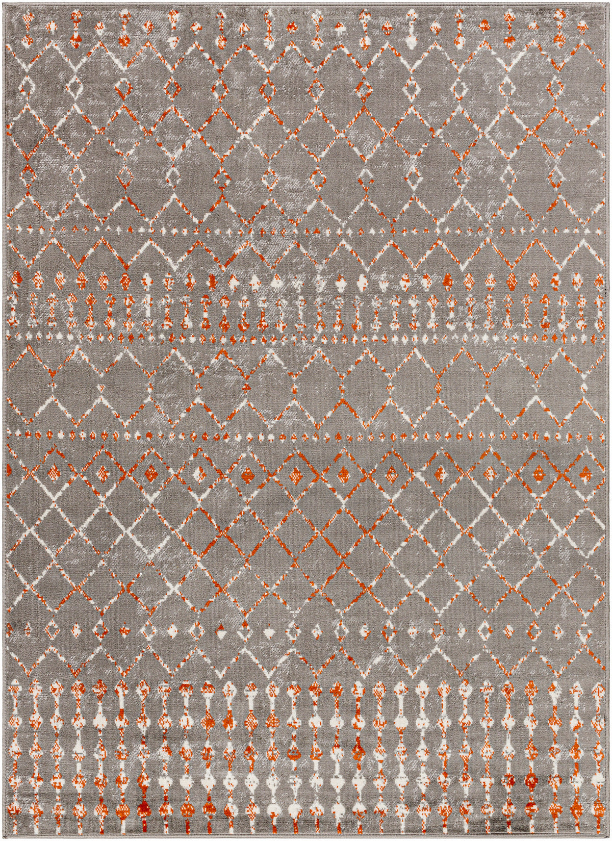 Surya Pisa Pss-2369 Charcoal, Light Gray, Burnt Orange, Medium Gray Rug.