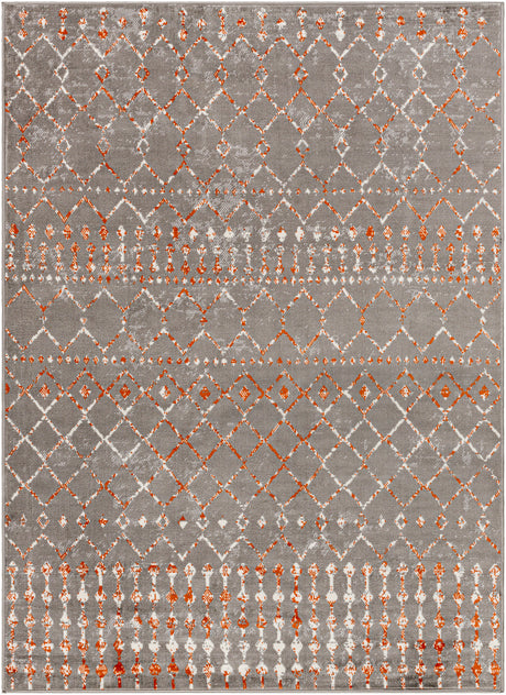 Surya Pisa Pss-2369 Charcoal, Light Gray, Burnt Orange, Medium Gray Rug.