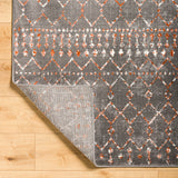Surya Pisa Pss-2369 Charcoal, Light Gray, Burnt Orange, Medium Gray Rug.
