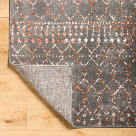 Surya Pisa Pss-2369 Charcoal, Light Gray, Burnt Orange, Medium Gray Rug.