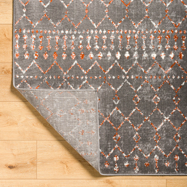 Surya Pisa Pss-2369 Charcoal, Light Gray, Burnt Orange, Medium Gray Rug.