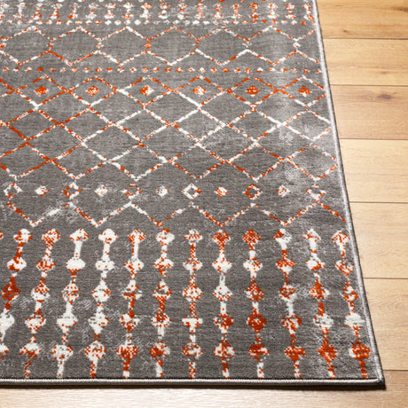 Surya Pisa Pss-2369 Charcoal, Light Gray, Burnt Orange, Medium Gray Rug.