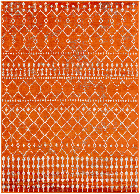 Surya Pisa Pss-2371 Burnt Orange, Light Gray, Medium Gray, Charcoal Rug.