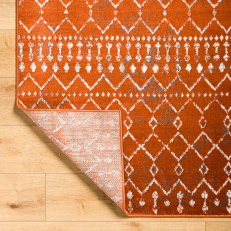 Surya Pisa Pss-2371 Burnt Orange, Light Gray, Medium Gray, Charcoal Rug.