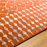 Surya Pisa Pss-2371 Burnt Orange, Light Gray, Medium Gray, Charcoal Rug.