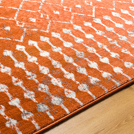 Surya Pisa Pss-2371 Burnt Orange, Light Gray, Medium Gray, Charcoal Rug.