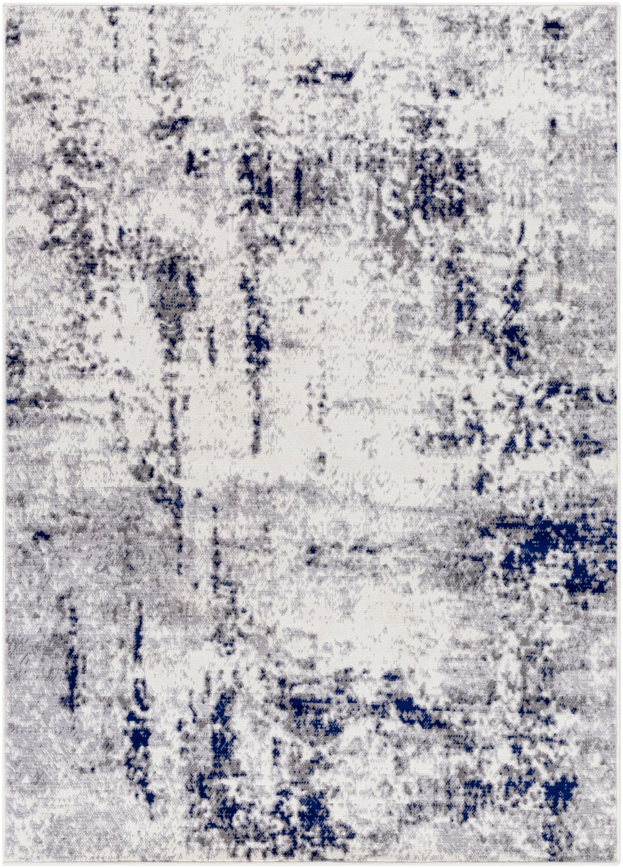 Surya Pisa Pss-2372 Light Gray, Medium Gray, Charcoal, Dark Blue Rug.