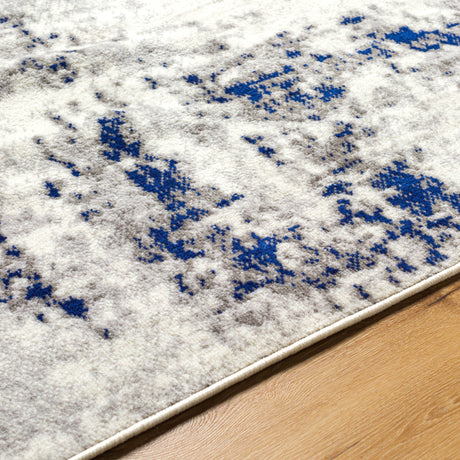 Surya Pisa Pss-2372 Light Gray, Medium Gray, Charcoal, Dark Blue Rug.