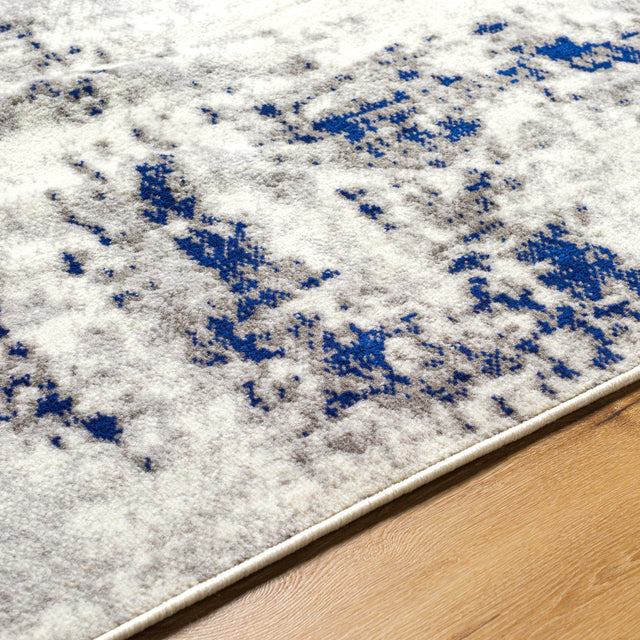 Surya Pisa Pss-2372 Light Gray, Medium Gray, Charcoal, Dark Blue Rug.
