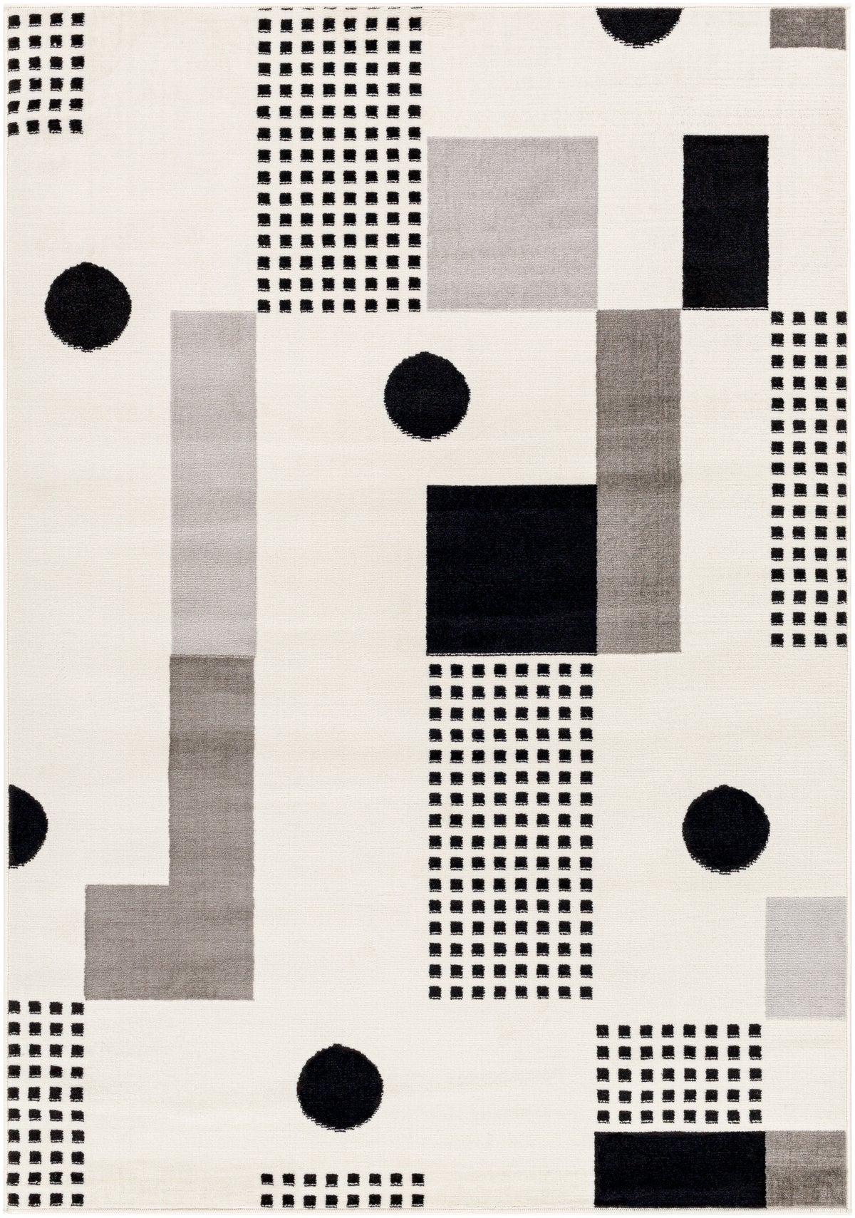 Surya Pisa Pss-2383 Light Gray, Black, Charcoal, Medium Gray Rug.
