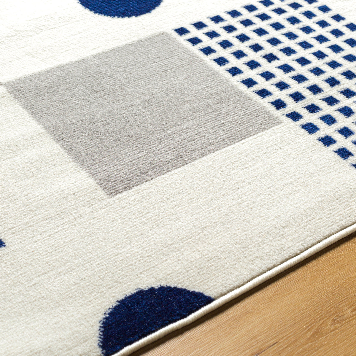 Surya Pisa Pss-2384 Light Gray, Dark Blue, Charcoal, Medium Gray Rug.
