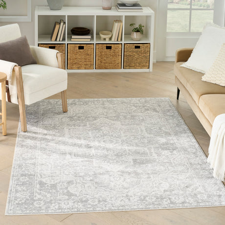 Nourison Astra Machine Washable ASW12 Machine Made Grey Rug