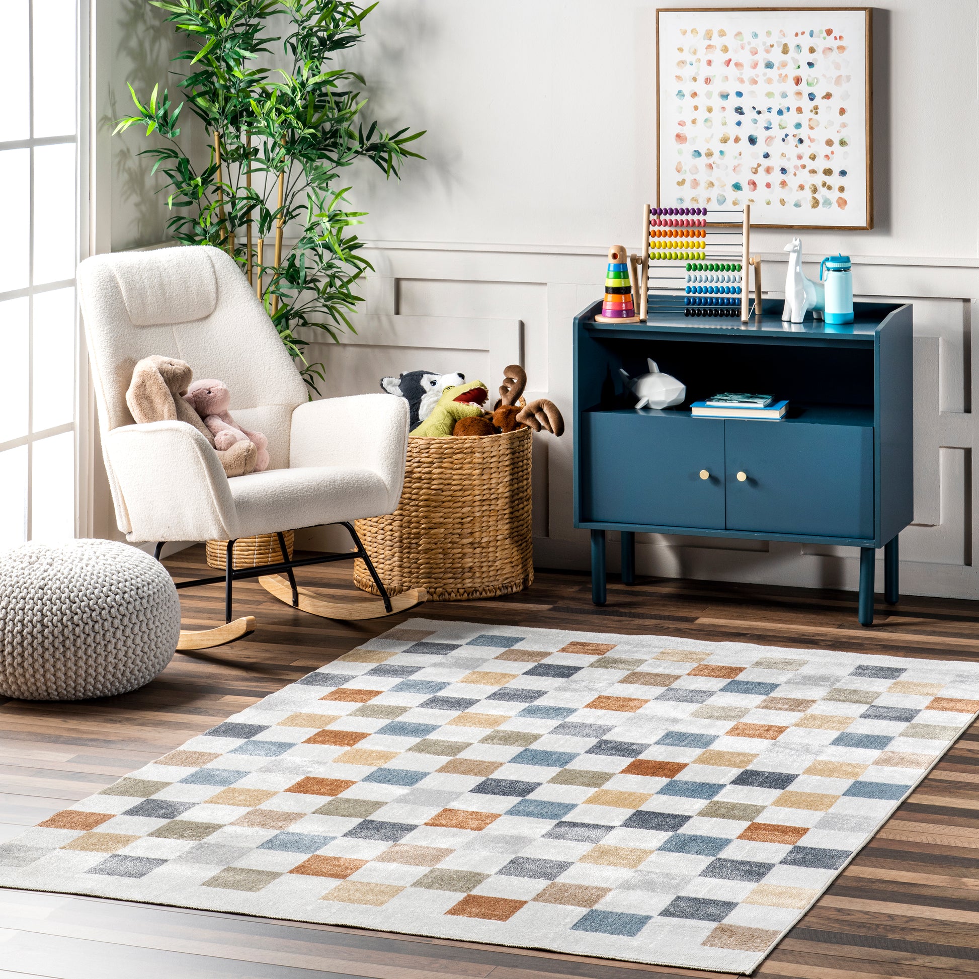 Nuloom Naya Checkered Grhn07A Beige Area Rug