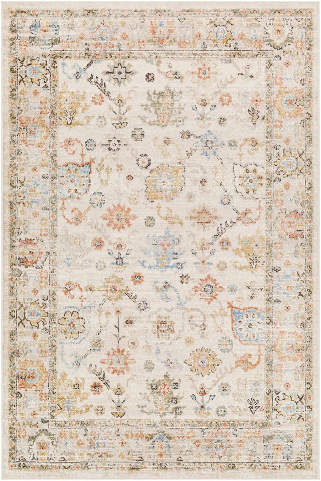 Surya Pertek Ptk-2300 Taupe, Deep Teal, Burnt Orange, Dark Brown, Black, Dark Blue Rug.