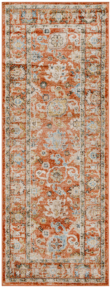 Surya Pertek Ptk-2301 Burnt Orange, Deep Teal, Taupe, Dark Brown, Black, Dark Blue Rug.