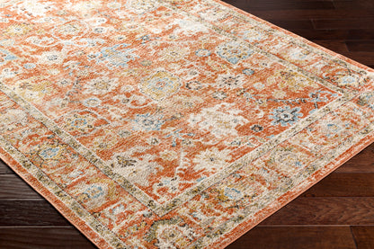 Surya Pertek Ptk-2301 Burnt Orange, Deep Teal, Taupe, Dark Brown, Black, Dark Blue Area Rug