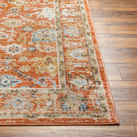 Surya Pertek Ptk-2301 Burnt Orange, Deep Teal, Taupe, Dark Brown, Black, Dark Blue Area Rug