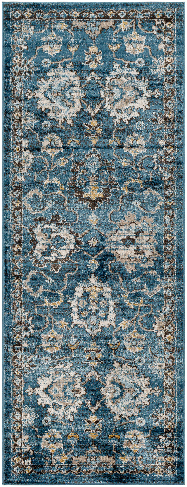 Surya Pertek Ptk-2302 Deep Teal, Dark Blue, Gray, Black, Taupe, Dark Brown Rug.