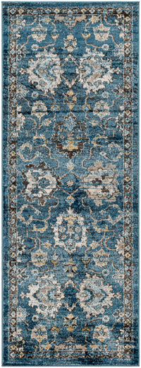 Surya Pertek Ptk-2302 Deep Teal, Dark Blue, Gray, Black, Taupe, Dark Brown Area Rug