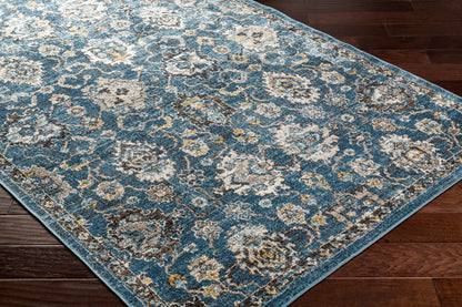 Surya Pertek Ptk-2302 Deep Teal, Dark Blue, Gray, Black, Taupe, Dark Brown Area Rug