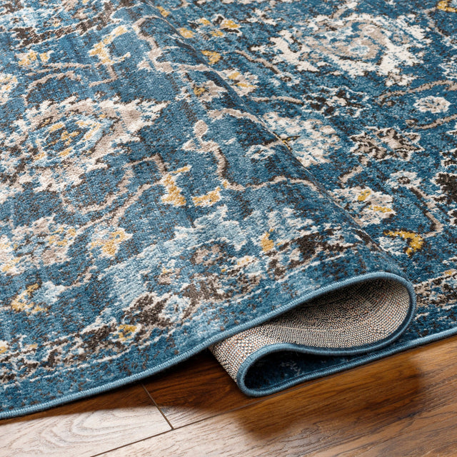 Surya Pertek Ptk-2302 Deep Teal, Dark Blue, Gray, Black, Taupe, Dark Brown Rug.