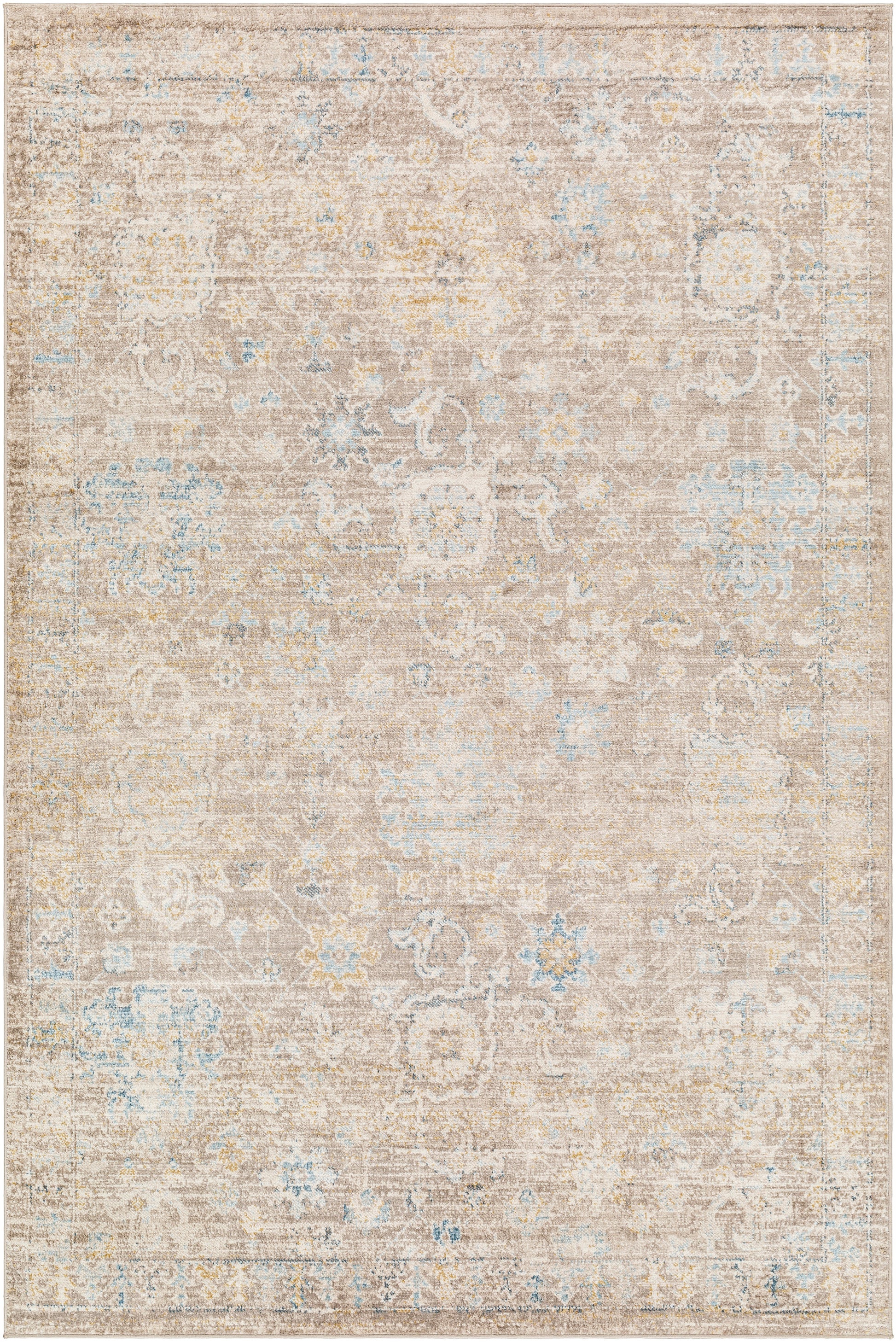 Surya Pertek Ptk-2303 Gray, Taupe, Deep Teal, Dark Blue, Dark Brown Area Rug