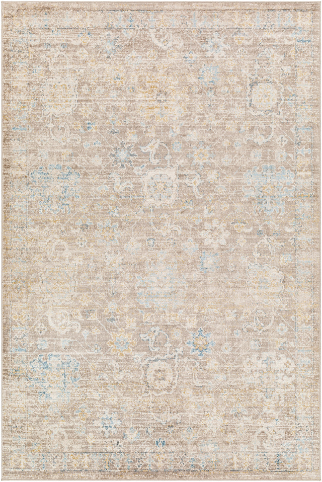 Surya Pertek Ptk-2303 Gray, Taupe, Deep Teal, Dark Blue, Dark Brown Rug.