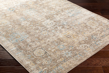 Surya Pertek Ptk-2303 Gray, Taupe, Deep Teal, Dark Blue, Dark Brown Rug.