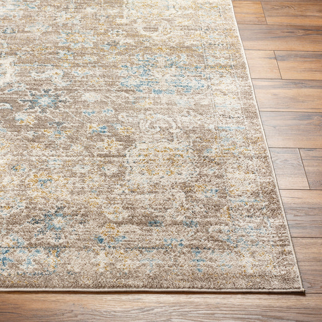 Surya Pertek Ptk-2303 Gray, Taupe, Deep Teal, Dark Blue, Dark Brown Rug.