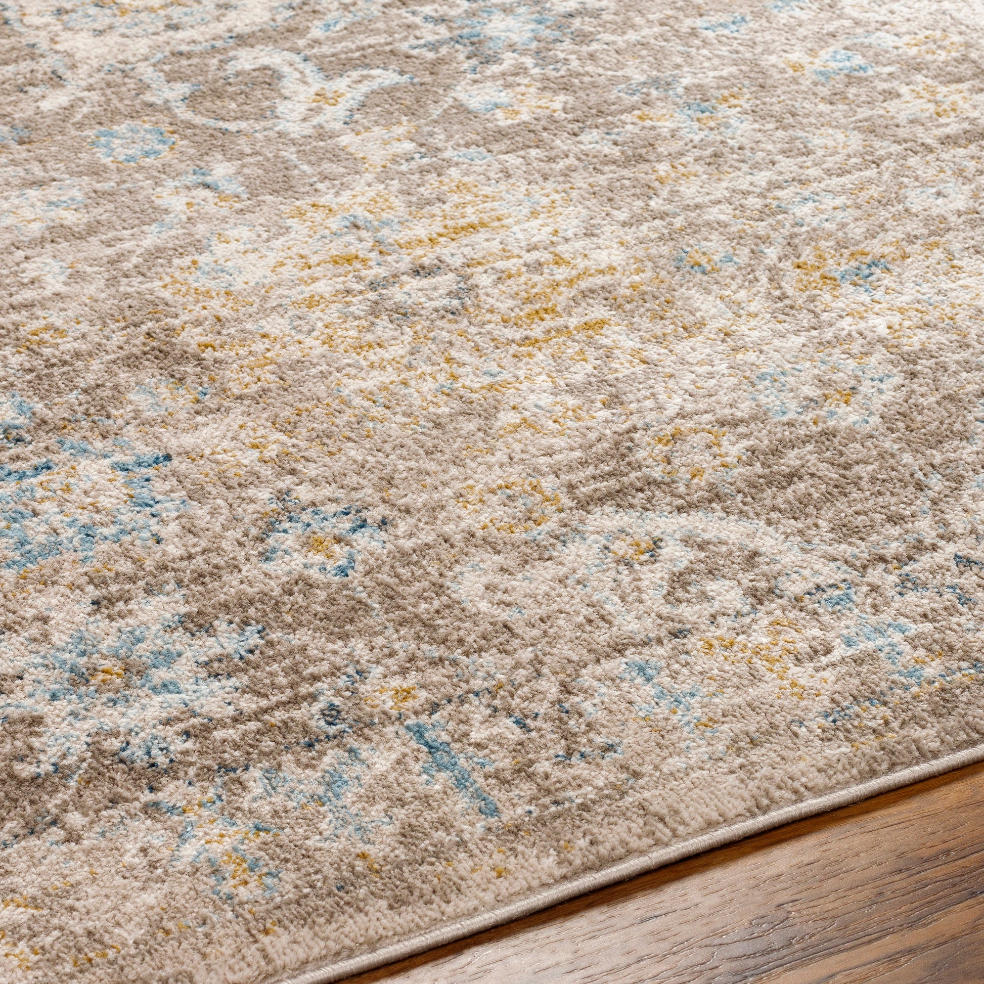 Surya Pertek Ptk-2303 Gray, Taupe, Deep Teal, Dark Blue, Dark Brown Area Rug