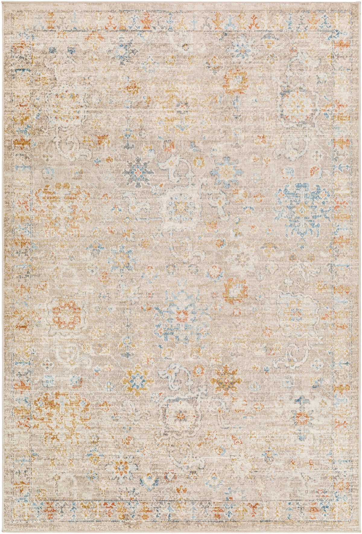 Surya Pertek Ptk-2304 Taupe, Gray, Deep Teal, Dark Blue, Dark Brown Rug.