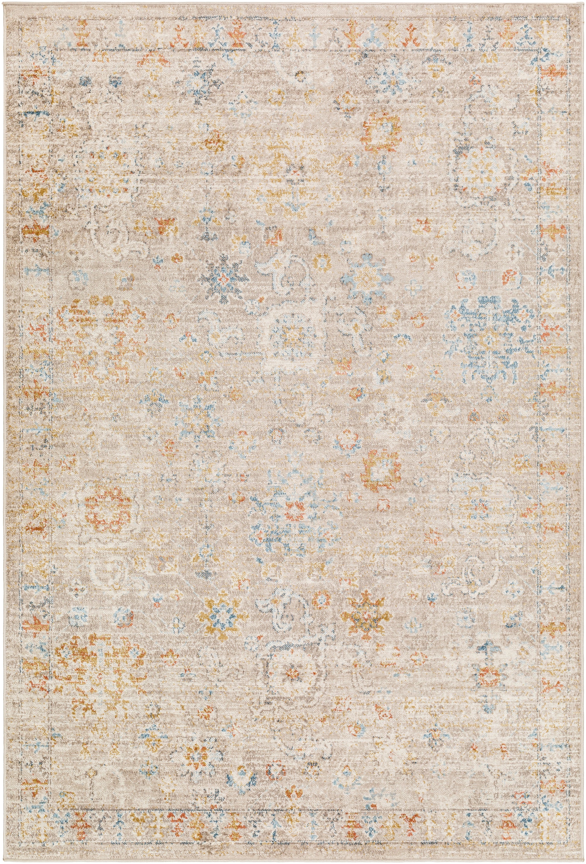 Surya Pertek Ptk-2304 Taupe, Gray, Deep Teal, Dark Blue, Dark Brown Area Rug