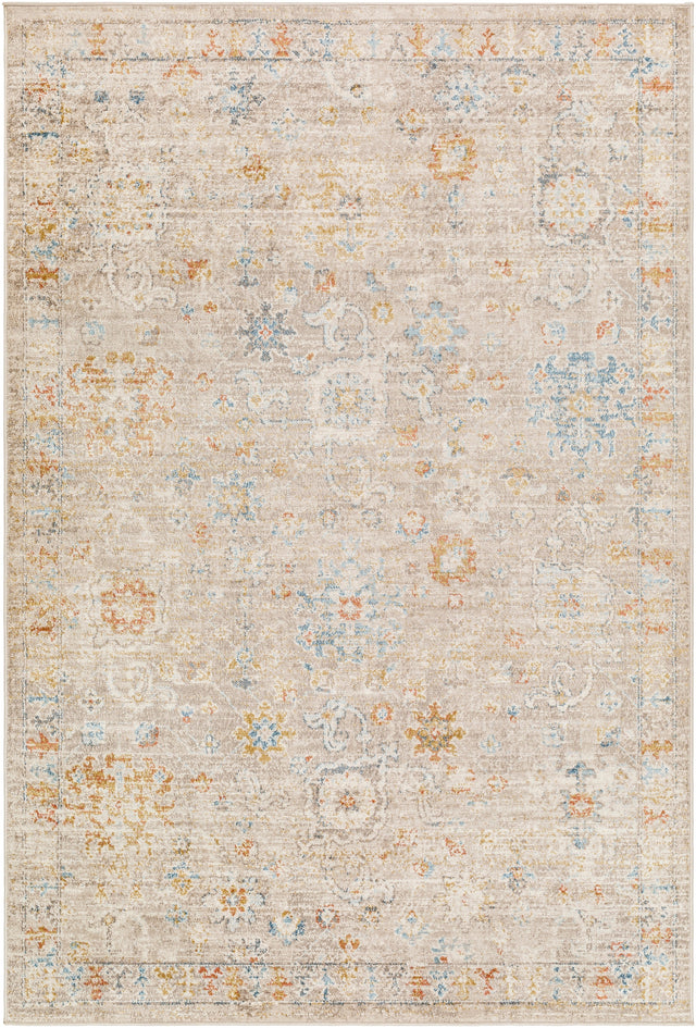 Surya Pertek Ptk-2304 Taupe, Gray, Deep Teal, Dark Blue, Dark Brown Rug.