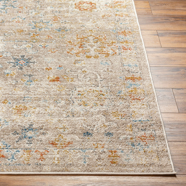 Surya Pertek Ptk-2304 Taupe, Gray, Deep Teal, Dark Blue, Dark Brown Rug.