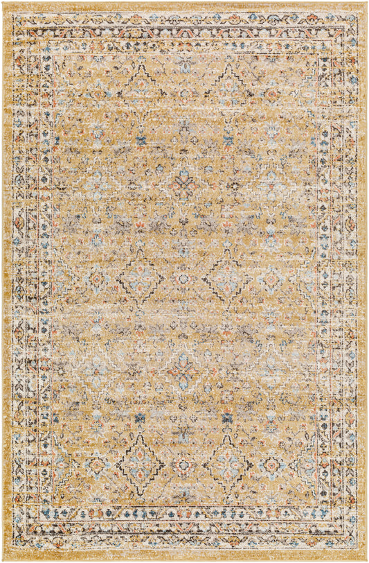 Surya Pertek Ptk-2305 Dark Brown, Taupe, Deep Teal, Dark Blue, Burnt Orange, Black Area Rug