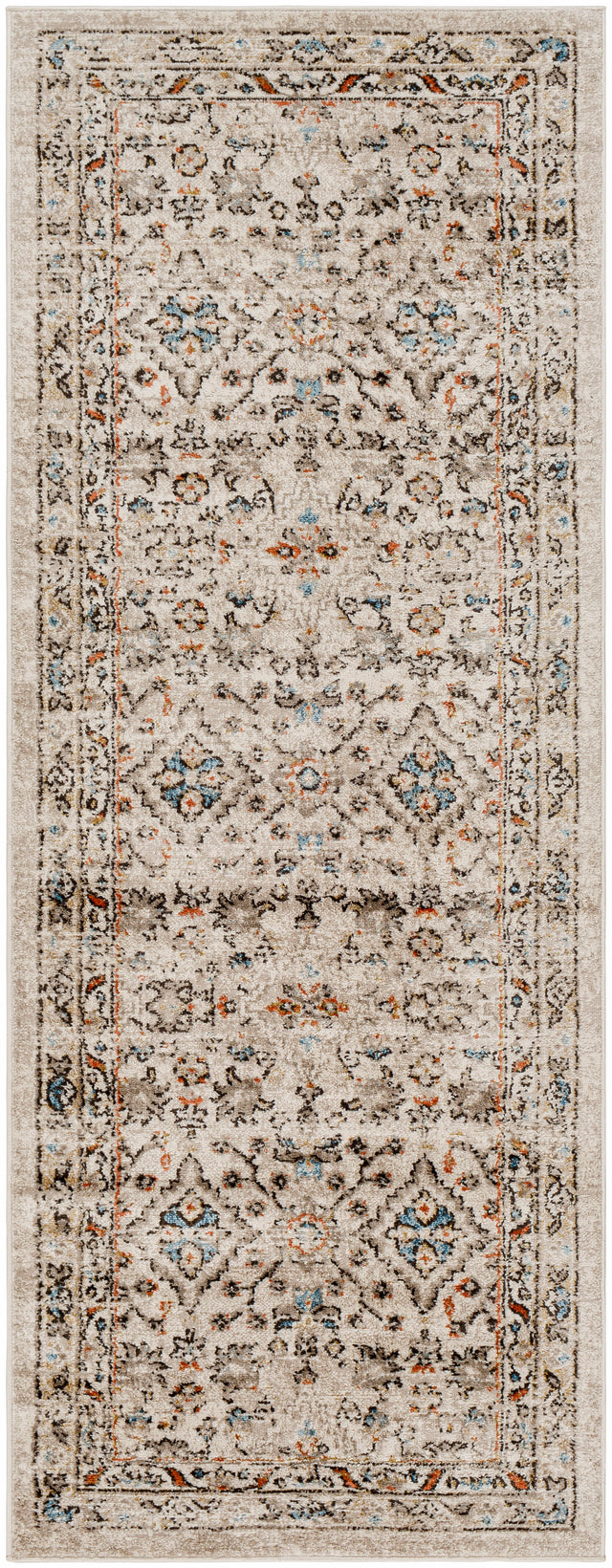 Surya Pertek Ptk-2306 Taupe, Gray, Black, Burnt Orange, Deep Teal Rug.