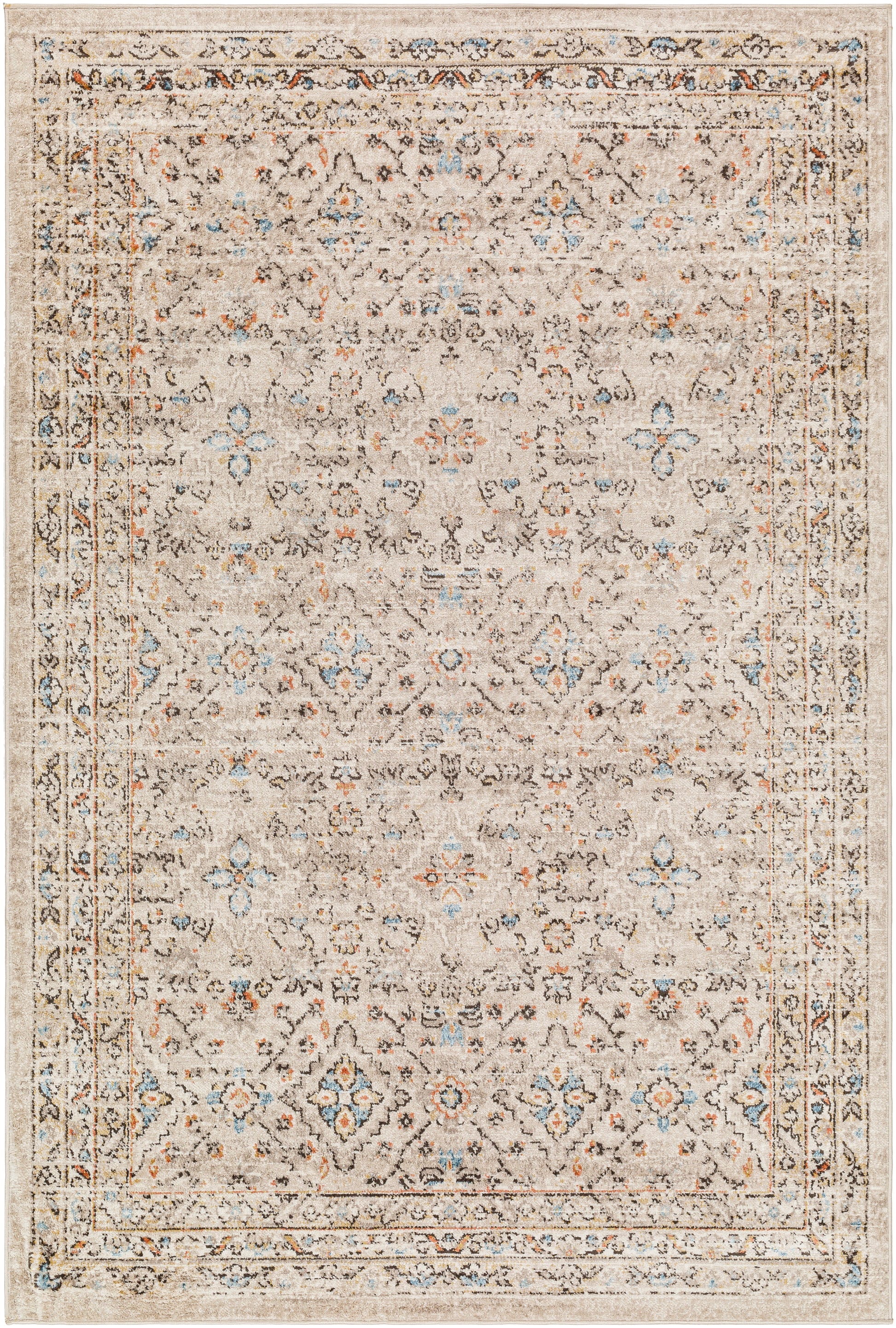 Surya Pertek Ptk-2306 Taupe, Gray, Black, Burnt Orange, Deep Teal Area Rug