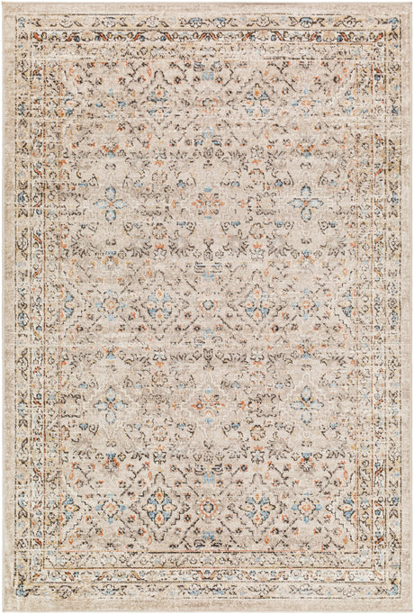 Surya Pertek Ptk-2306 Taupe, Gray, Black, Burnt Orange, Deep Teal Rug.