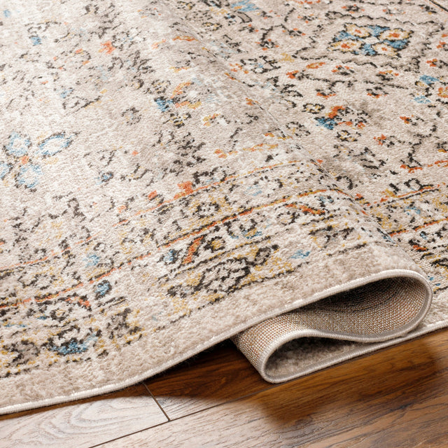 Surya Pertek Ptk-2306 Taupe, Gray, Black, Burnt Orange, Deep Teal Rug.