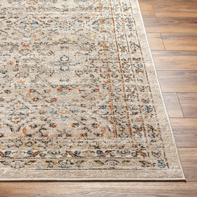 Surya Pertek Ptk-2306 Taupe, Gray, Black, Burnt Orange, Deep Teal Rug.